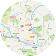 Map of bath where warriors boxing gym is located