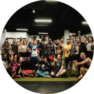 Warriors boxing group standing together